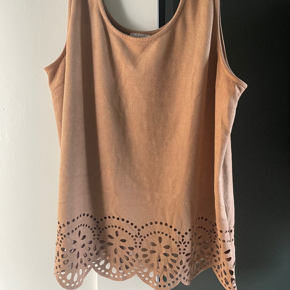 Pixley Brown Suede Top